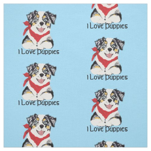 Aussie Cartoon Puppy custom versatile fabric