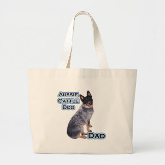 Aussie Cattle Dad 4 Large Tote Bag