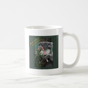Aussie Christmas Koala with Candy Cane Coffee Mug