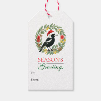 Aussie Christmas Magpie Wreath To From Gift Tag