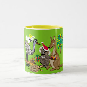 aussie christmas Two-Tone coffee mug