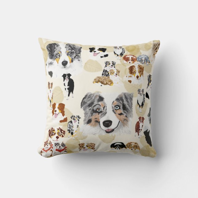 Aussie Collage Throw Pillow (Front)