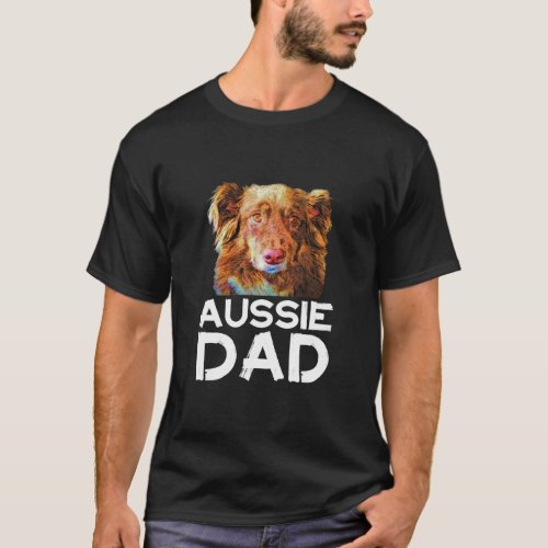 Aussie Dad Australian Shepherd Dog Dad  T_Shirt