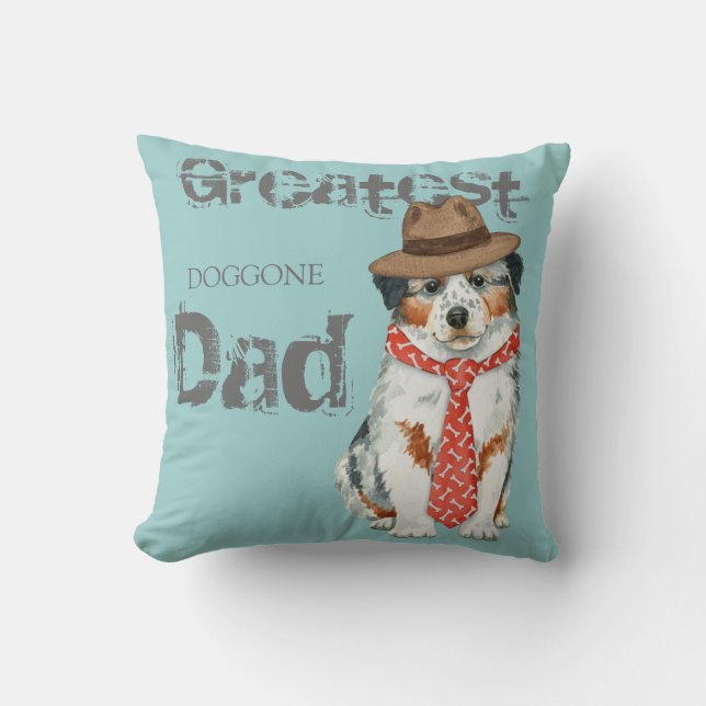 Aussie Dad Throw Pillow (Front)