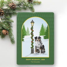 Aussie Dog Christmas Snow Lamp Post