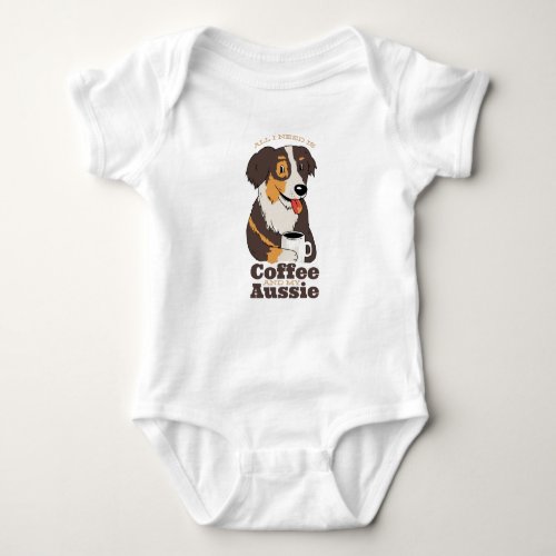 Aussie Dog Coffee Baby Bodysuit