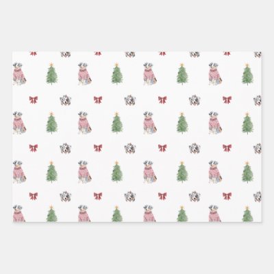 Aussie Dog Holiday Wrapping Paper Sheets