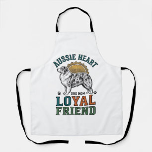 Aussie Dog Lover Vintage Engraved Shepherd Art_1 Apron