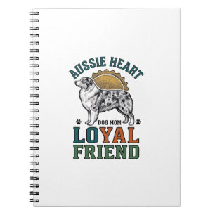 Aussie Dog Lover Vintage Engraved Shepherd Art_1 Notebook