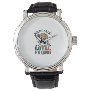 Aussie Dog Lover Vintage Engraved Shepherd Art_1 Watch