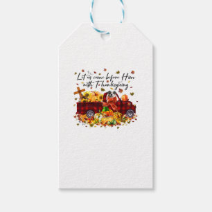 Aussie Dog Pumpkin Truck Fall Left Thanksgiving Ha Gift Tags