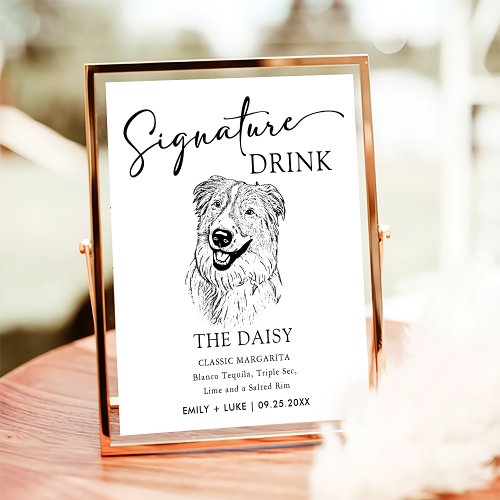 Aussie Dog Wedding Signature Drink Sign