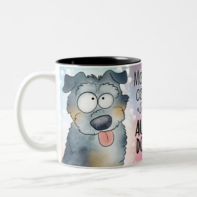 Aussie Doodle Coffee Morning Two-Tone Coffee Mug (Left)