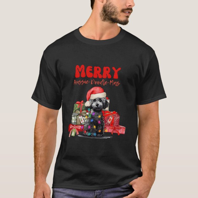 Aussie Doodle Merry Aussie-Doodle Mas T-Shirt (Front)