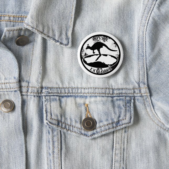 Aussie Explorer in grunge  Button (In Situ)