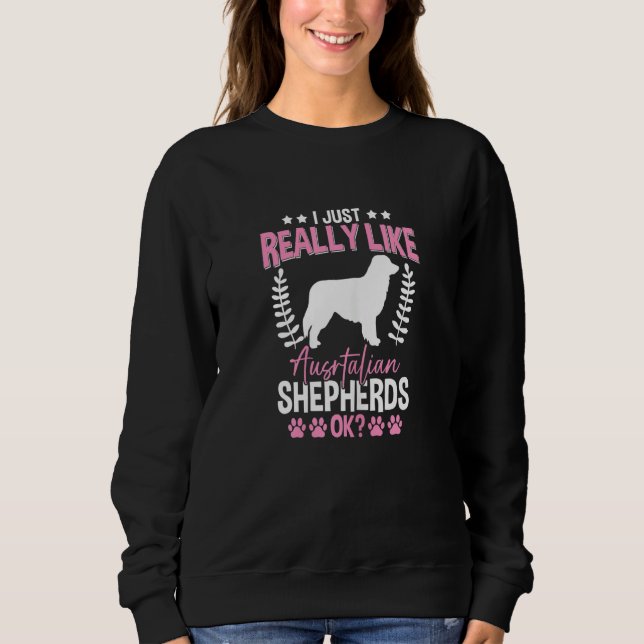 Aussie  Graphic Women Girls Australian Shepherd 2 Sweatshirt (Front)