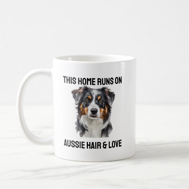 Aussie Hair & Love Funny Mug (Left)