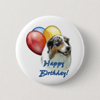 Aussie Happy Birthday Balloons Pinback Button