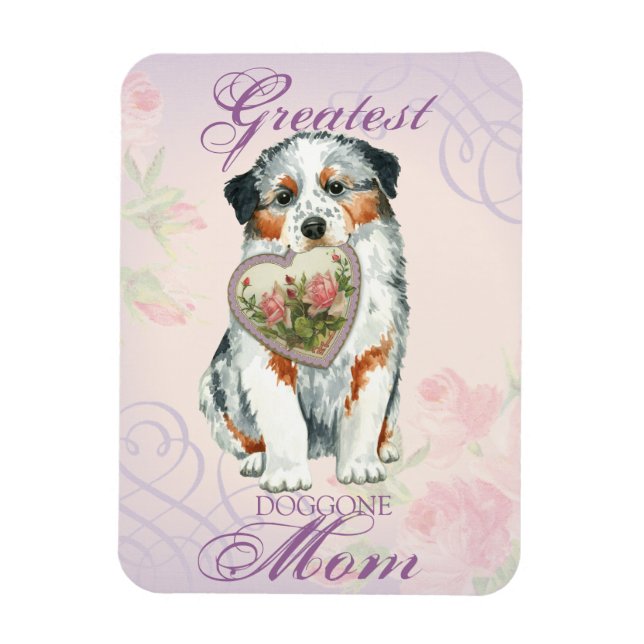 Aussie Heart Mom Magnet (Vertical)
