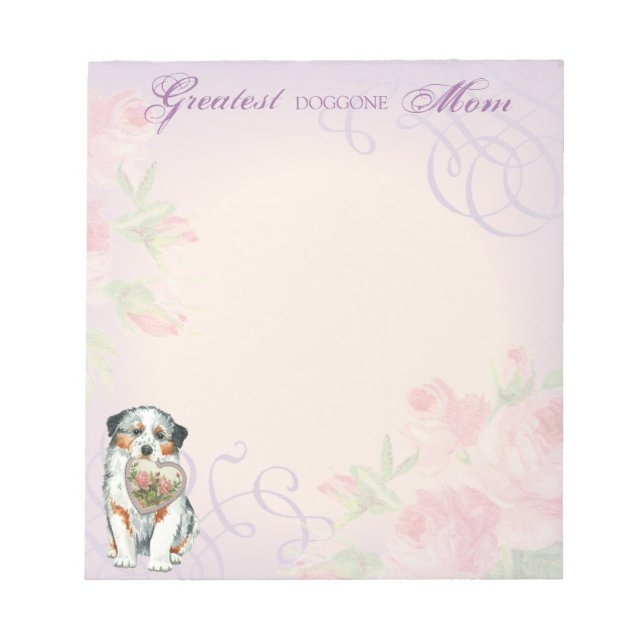 Aussie Heart Mom Notepad (Front)