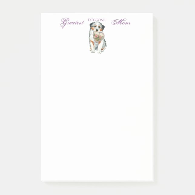 Aussie Heart Mom Post-it Notes (Front)