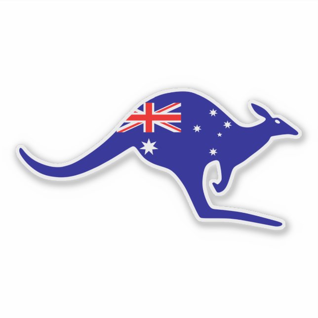 Aussie Kangaroo cut laptop sticker (Front)