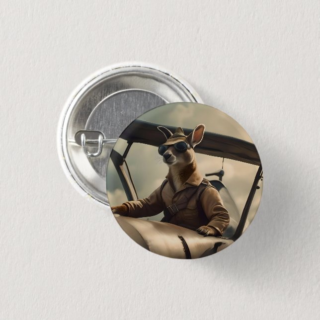 Aussie Kangaroo Pilot, Button (Front & Back)