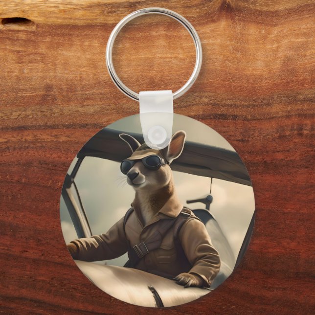 Aussie Kangaroo Pilot, Keychain (Back)