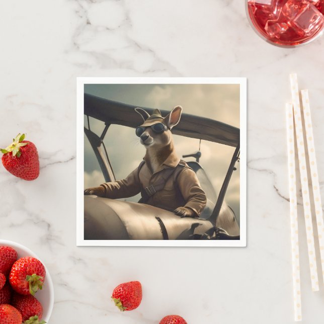 Aussie Kangaroo Pilot, Napkins (Insitu)
