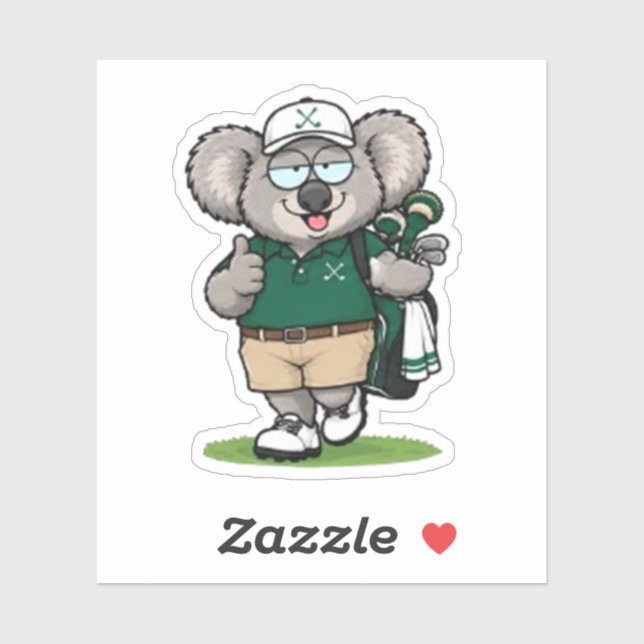   Aussie koala Golfer Sticker (Sheet)