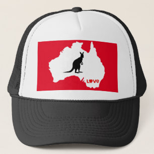 Aussie Love Kangaroo White Trucker Hat