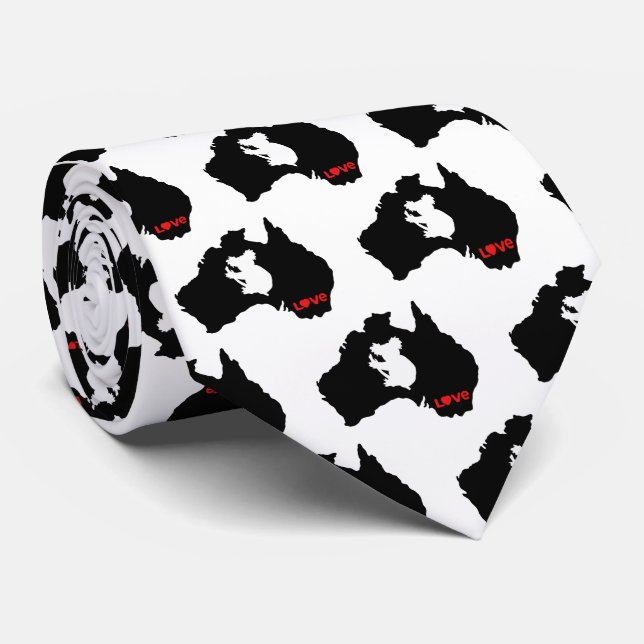 Aussie Love Koala Black Neck Tie (Rolled)