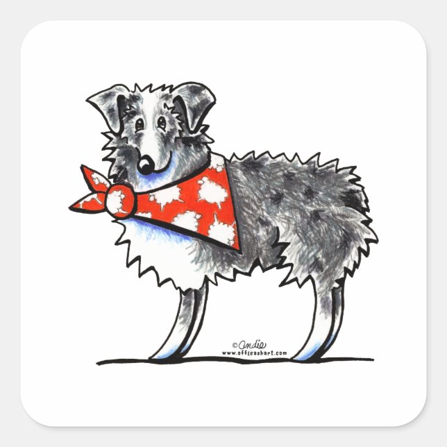 AUSSIE-M Australian Shepherd Square Sticker (Front)
