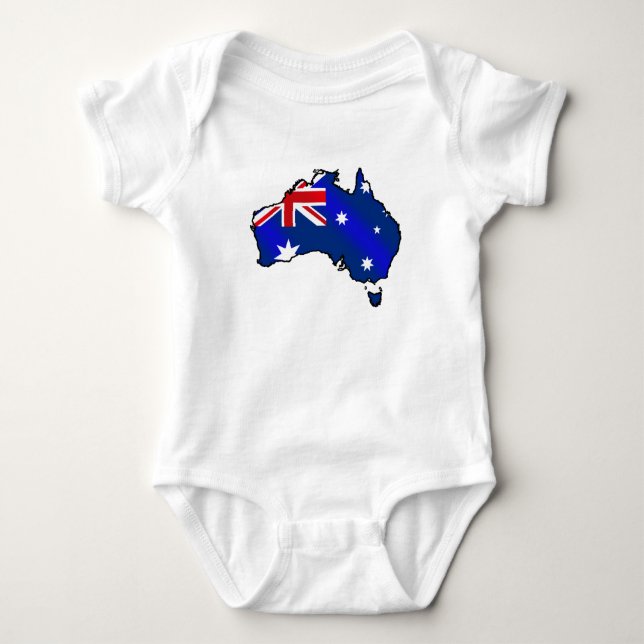 Aussie Map of Australia Oz flag gifts Baby Bodysuit (Front)