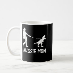 Aussie Mom Australian Shepherd Dog Dinosaur Women  Coffee Mug