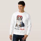 Aussie Mom Dog Bandana Pet Lover Gift Womens Aussi Sweatshirt (Front Full)