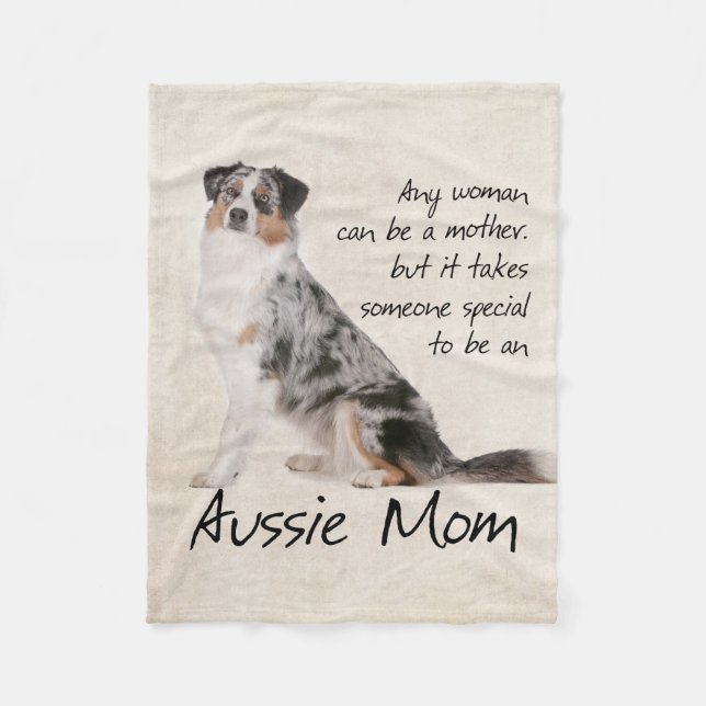 Aussie Mom Fleece Blanket (Front)