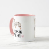 Aussie Mom red merle personalized with photo Mug (Front Left)