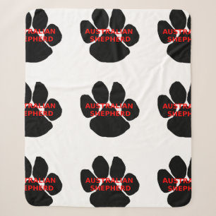 aussie name paw sherpa blanket