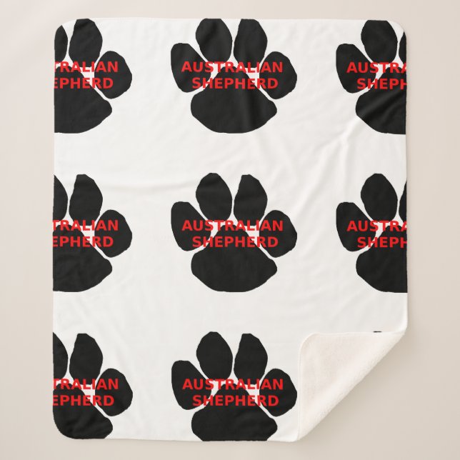 aussie name paw sherpa blanket (Front)