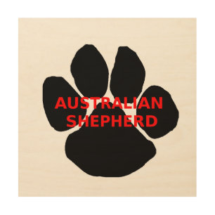 aussie name paw wood wall art