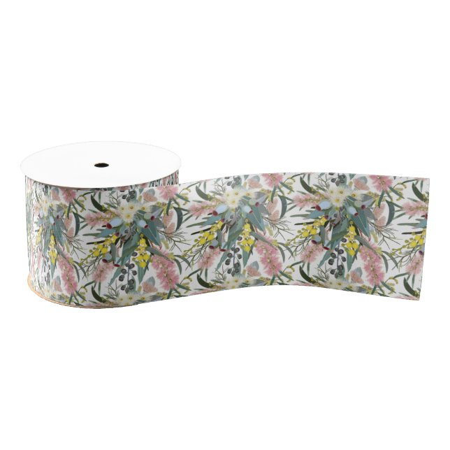 Aussie Native Bush Blooms Grosgrain Ribbon (Spool)