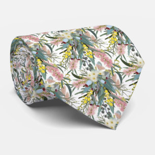 Aussie Native Bush Blooms Neck Tie