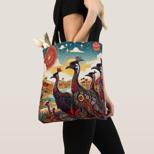 Aussie Outback Folk Art Cassowary Nature Wildlife  Tote Bag