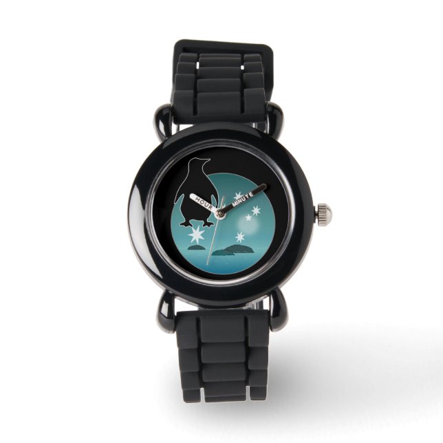 Aussie Penguin Icon Glitter Watch (Front)