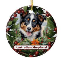 Aussie Pup Ornament, Personalize Puppy Christmas