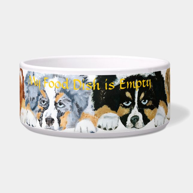 Aussie Puppies 4 Colors Bowl (Left)