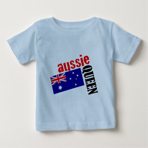 Aussie Queen  Flag Baby T_Shirt