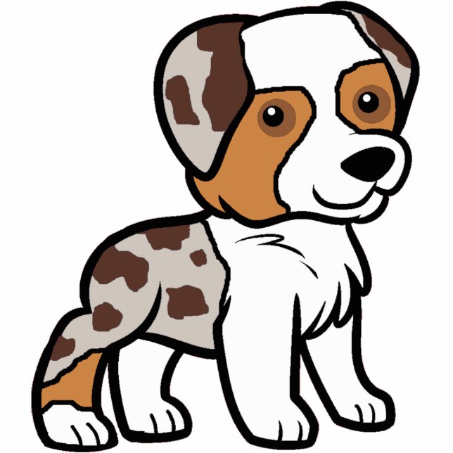 aussie red merle cartoon statuette (Front)