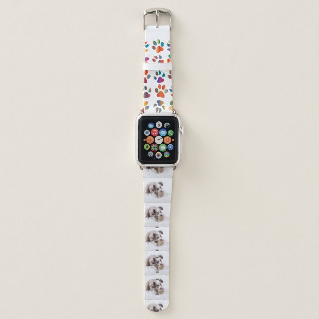 aussie red merle pup apple watch band (Front)